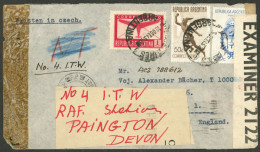 ARGENTINA: 10/OC/1943 Buenos Aires - England, Airmail Cover Franked With 1.70P Sent To A Czech Pilot (inmigrant In Argen - Altri & Non Classificati