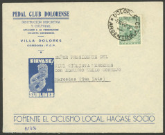 ARGENTINA: UTTER CONTRADICTION: Cover With Cachet Of "Pedal Club Dolorense" (cycling Club, Who Were Obviously Sportmen A - Autres & Non Classés