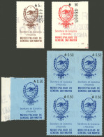 ARGENTINA: Province Of Buenos Aires, Partido Of General San Martín, Small Lot Of Used Revenue Stamps, Rare! - Andere & Zonder Classificatie