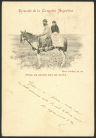 ARGENTINA: Peón De Campo Con Su China", Rare Postcard Edited By J. Peuser, Used In Buenos Aires On JUN/1900, Excellent!" - Argentinien