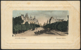 ARGENTINA: Buenos Aires: Alvear Avenue & Soldiers On Horses, Ed. A. Cantiello, Circa 1900, Rare! - Argentina