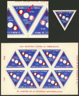 ARGENTINA: RARE VARIETY: Argentine League Of Fight Against Tuberculosis: Charity Cinderella Of Year 1967, Complete Sheet - Vignetten (Erinnophilie)