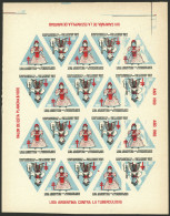 ARGENTINA: Argentine League Of Fight Against Tuberculosis: Charity Cinderella Of Year 1969, Complete Sheet Of 20 Labels, - Vignetten (Erinnophilie)