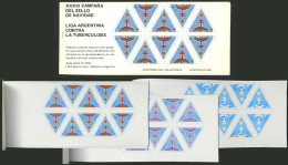 ARGENTINA: Argentine League Of Fight Against Tuberculosis: Year 1988 (top Part Of The Globe, Cross And Star), "booklet"  - Erinnofilie