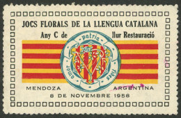 ARGENTINA: Cinderella Commemorating The Catalonian Language, Mendoza 1958 - Erinnofilie