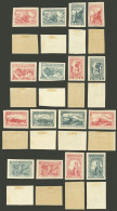 ARMENIA: ARTAR 850/865, 1922 Unissued Set Of 16 Imperforate Values, Some With Original Gum, Others Without Gum, Very Fin - Armenien