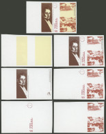 ARMENIA: Sc.525, 1996 Aleksandre Griboyedov, IMPERFORATE Stamp + 6 Different Imperf Stamps (progressive Color Proofs), E - Armenien