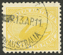 AUSTRALIA: Sc.91a, 1905/12 2p. Yellow, Perf 11, Used, VF Quality! - Other & Unclassified