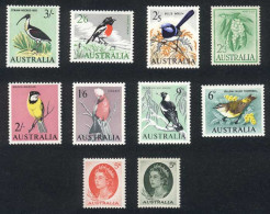 AUSTRALIA: Yvert 290/8, Birds And Flowers, Complete Set Of 10 Values, Excellent Quality! - Andere & Zonder Classificatie