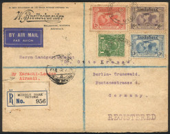 AUSTRALIA: 24/MAR/1931: Registered Airmail Cover Sent From Melbourne To Berlin "via KARACHI-LONDON", With Several Postal - Andere & Zonder Classificatie