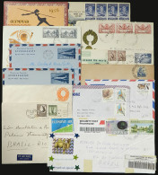 AUSTRALIA: 11 Covers Sent To Brazil In Varied Periods + 1 PC Of The Melbourne Olympic Games + 1 Stationery Cover Of 18c. - Autres & Non Classés