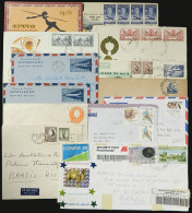 AUSTRALIA: 11 Covers Sent To Brazil In Varied Periods + 1 PC Of The Melbourne Olympic Games + 1 Stationery Cover Of 18c. - Altri & Non Classificati