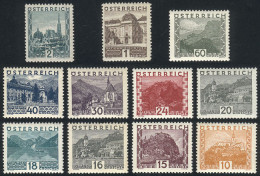 AUSTRIA: Yvert 378/89 (without 386), 1929/31 Landscapes, The Set Without The 50g. Value, MNH (except For 2 Low Values Th - Andere & Zonder Classificatie
