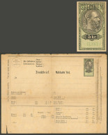 AUSTRIA: Year 1875, 5Kr. Postal Form With SPECIMEN Overprint, Minor Defects, Fine Appearance, Interesting! - Autres & Non Classés