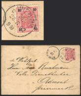 AUSTRIA: Triple Postcard With Very Nice View Of Wien, Franked With 10h. Stamp With Commercial Perfin, Sent From Wien To  - Sonstige & Ohne Zuordnung