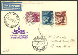 AUSTRIA: 21/JUN/1934 Wien - Buenos Aires, Card Sent By Zeppelin On Special Flight To Argentina, With Transit Mark Of Fri - Other & Unclassified