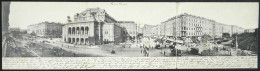 AUSTRIA: WIEN: Fantastic TRIPLE Postcard With Very Good View Of Opernring, Theater And Hotel Bristol, Dated 1902, Reinfo - Sonstige & Ohne Zuordnung