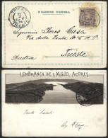 AZORES: Very Nice Postcard ("Sete Cidades, Editor Papelaria Travassos") Franked With 20c. And Sent From Ponta Delgada To - Other & Unclassified