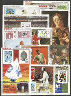 BOLIVIA: Group Of Souvenir Sheets Of 1980s, All MNH And Of Excellent Quality, VERY THEMATIC, Scott Catalog Value Of Over - Bolivie