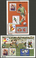 BOLIVIA: Year 1985, Spain 82 Football World Cup, Set Of 2 MNH Souvenir Sheets, Excellent Quality! - Bolivien