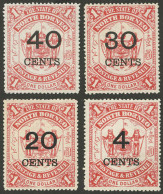 NORTH BORNEO: Sc.74/78 (without Sc.75), 1895 4 Overprinted Values Of The Set Of 5 (the 10c. Missing), Mint Lightly Hinge - Nordborneo (...-1963)