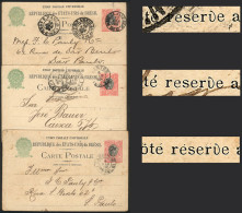 BRAZIL: RHM.BP-57B, 3 Postal Cards With Variety "no Accent Over The E Of Reservé", Not Priced As Used In The RHM Catalog - Andere & Zonder Classificatie