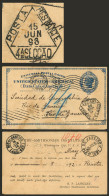 BRAZIL: Postal Card (postal Stationery) Sent From USA To Rio On 12/MAY/1896, It Bears An Interesting "POSTE RESTANTE" Ma - Andere & Zonder Classificatie
