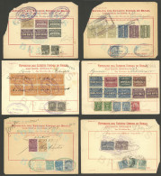 BRAZIL: 6 National Postal Money Orders With Very Nice Frankings, Interesting Group, With Defects, Low Start! - Sonstige & Ohne Zuordnung