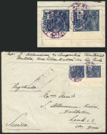 BRAZIL: Cover Franked With Pair Of 400Rs. With VARIETY: Misperforated, Sent From Sao Paulo To Switzerland In JAN/1927, V - Other & Unclassified