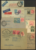 BRAZIL: 7 Airmail Covers Used In Brazil Between 1930 And 1944, Varied Destinations And Airlines, Including Some Interest - Other & Unclassified