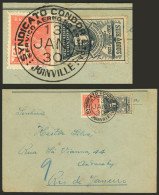 BRAZIL: 13/JA/1930 Joinville - Rio De Janeiro: Airmail Cover Franked By RHM.K-11 + Another Value, With Several Transit A - Autres & Non Classés