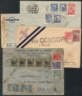 BRAZIL: 4 Airmail Covers Of Circa 1931 To 1940, Interesting! - Autres & Non Classés