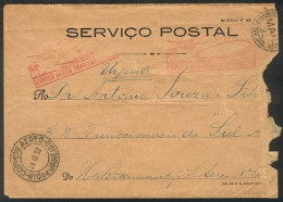 BRAZIL: Official Postal Envelope Flown By ZEPPELIN With Free Frank Because It Was Official, Postmarked Rio De Janeiro 24 - Sonstige & Ohne Zuordnung