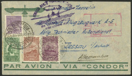 BRAZIL: 31/AU/1932 Rio - Germany, Airmail Cover Sent By Zeppelin, Violet Handstamp Of The Flight, Transit Backstamp Of F - Sonstige & Ohne Zuordnung