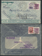 Delcampe - BRAZIL: 2 Covers Franked With Zeppelin Stamps RHM.Z-12 And Z-13, Flown Via ZEPPELIN To Germany And Switzerland, Respecti - Sonstige & Ohne Zuordnung