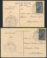 BRAZIL: 2 Postcards Franked With RHM.C-60 ALONE, With Special Postmark Of The "1st Brazilian Philatelic Fair", VF Qualit - Autres & Non Classés