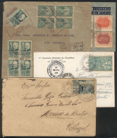 BRAZIL: 4 Covers Or Card Of The Years 1934 To 1943, Franked With Commemorative Stamps, Interesting! - Other & Unclassified