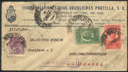 BRAZIL: Airmail Cover Sent Via AIR FRANCE To Germany On 7/AP/1934, To DR. VICTOR KONDER, Franked With 7,700Rs., VF Quali - Autres & Non Classés