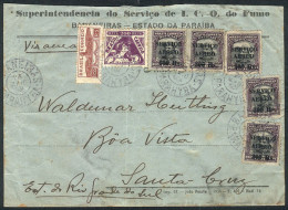 BRAZIL: Airmail Cover Sent From Parahiba Do Norte To Santa Cruz On 26/MAY/1934, Very Nice! - Andere & Zonder Classificatie
