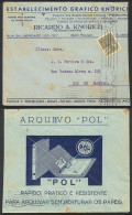 BRAZIL: Cover With Printed Advertising On Back For FILES POL, Sent From Sao Paulo To Rio De Janeiro On 8/JUL/1934, VF Qu - Sonstige & Ohne Zuordnung