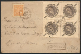 BRAZIL: Express Cover Sent From SUMIDOURO To Rio On 20/AU/1936 Franked With 1,300Rs. Including A Block Of 4 Of RHM.C-107 - Autres & Non Classés