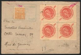 BRAZIL: Express Cover Sent From DUAS BARRAS? To Rio On 21/AU/1936 Franked With 1,300Rs. Including A Block Of 4 Of RHM.C- - Altri & Non Classificati