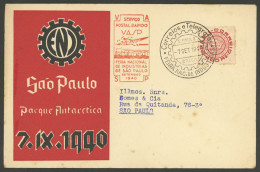 BRAZIL: Cover Used In Sao Paulo On 7/SE/1940, Franked By RHM.C-151 Alone, With Special Postmark Of The Industrial Fair,  - Altri & Non Classificati