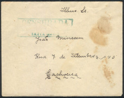 BRAZIL: Cover Sent Stampless And Without Postal Marks To Cachoeira, With Rectangular Green Handstamp: CENSURADA - SANTA  - Other & Unclassified