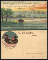 BRAZIL: Advertising Postcard Of "ANTARCTICA" Beer, With Printed Signatures Of Aviators Artur De Sacadura Cabral And Gago - Sonstige