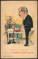 BRAZIL: Postcard With Advertising For Medicine, View Of Dr. Celestino Bourroul And Elderly Couple, Ed. A.Carboni, VF Qua - Other