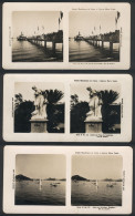 BRAZIL: 3 Old Stereoview Cards With Views Of RIO DE JANEIRO, Produced By Cigarette Company Veado, Excellent Quality! - Other