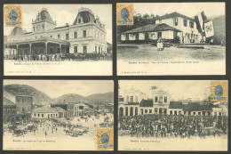 BRAZIL: SANTOS: 31 Old Postcards With Spectacular Views, All Used In 1906, Editor Marques Pereira, Very Fine Group!  ATT - Autres