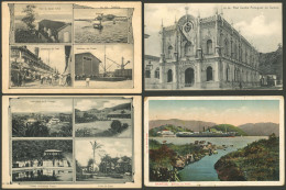 BRAZIL: SANTOS And GUARUJÁ: 4 Old Postcards With Very Good Views, Very Fine Quality! - Other