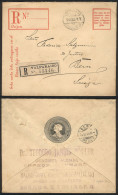 CHILE: 20c. Stationery Envelope For Registered Letters, Sent From Valparaiso To Switzerland On 12/AU/1904, VF Quality! - Cile